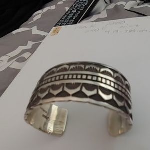 Sterling silver Navajo cuff bracelet